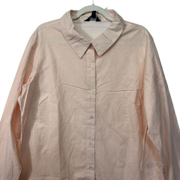 Nwt Long Tall Sally Shirt 16 Button Down Tunic Pocket Long Sleeve-pen marks - Picture 2 of 13